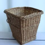 Wicker wastebasket