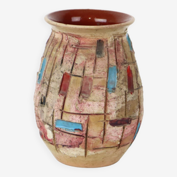 Vase vintage design italien en céramique Nuovo Rinascimento 1960