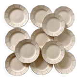Assiettes à dessert Digoin roses et or années 30