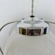 Art Deco pendant light in opaline and chrome-plated brass, 1930s-1940s