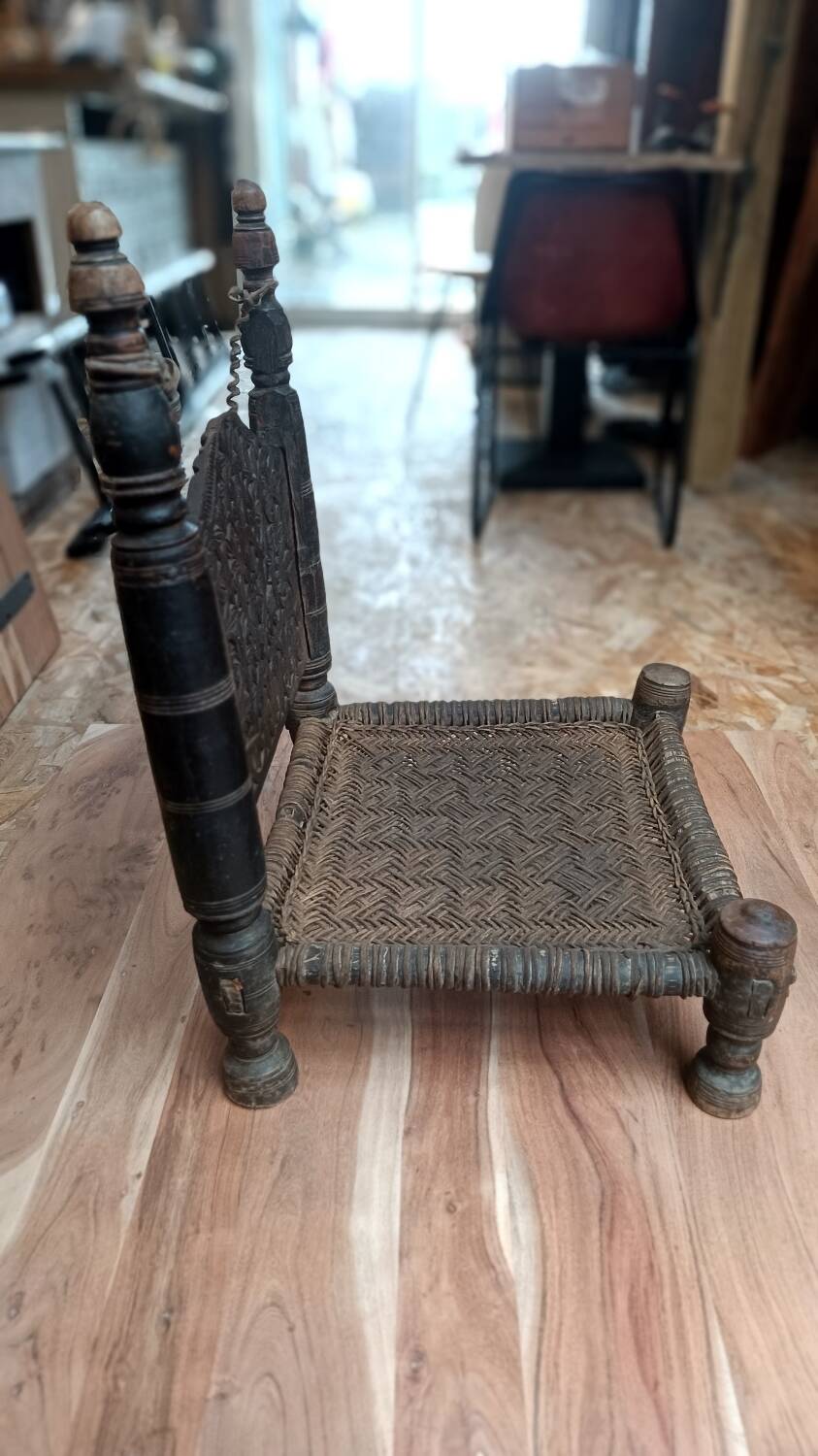 Traditional 19th-century tribal chair from the Swat Valley, North Pakistan