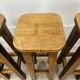 8 solid wood bar stools in brutalist style