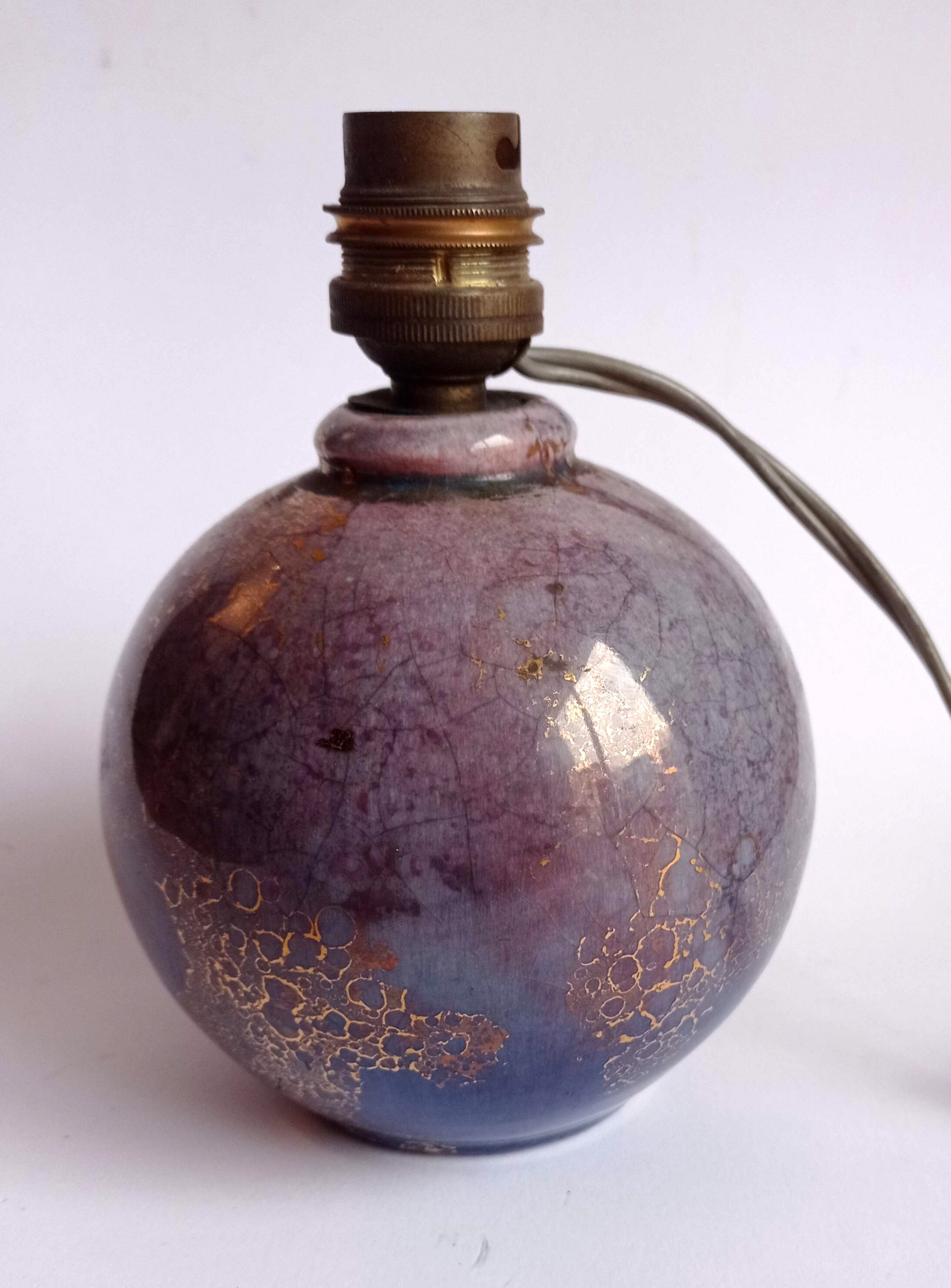 Pied de lampe céramique décor à l'or