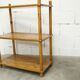 Scandinavian rectangular shelf from the 1960s, made of solid pine with round pencil legs.