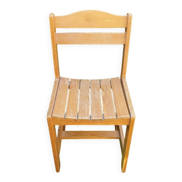Vintage pine chair armchair from the 70s