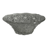 Small glass dish with vintage diamond points, a sparkle.