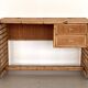 Italian Bamboo and Rattan Desk or Vanity with two Drawers, 1970s
