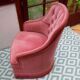 Pink velvet padded toad chair