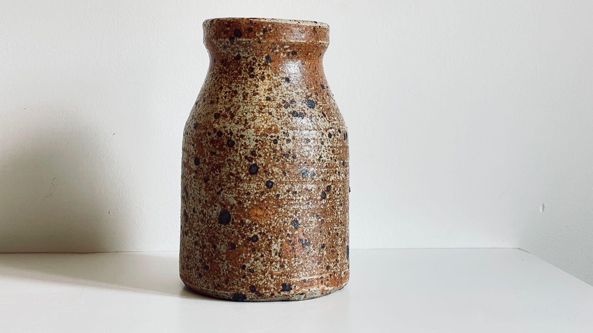 Vintage pyrite stoneware vase