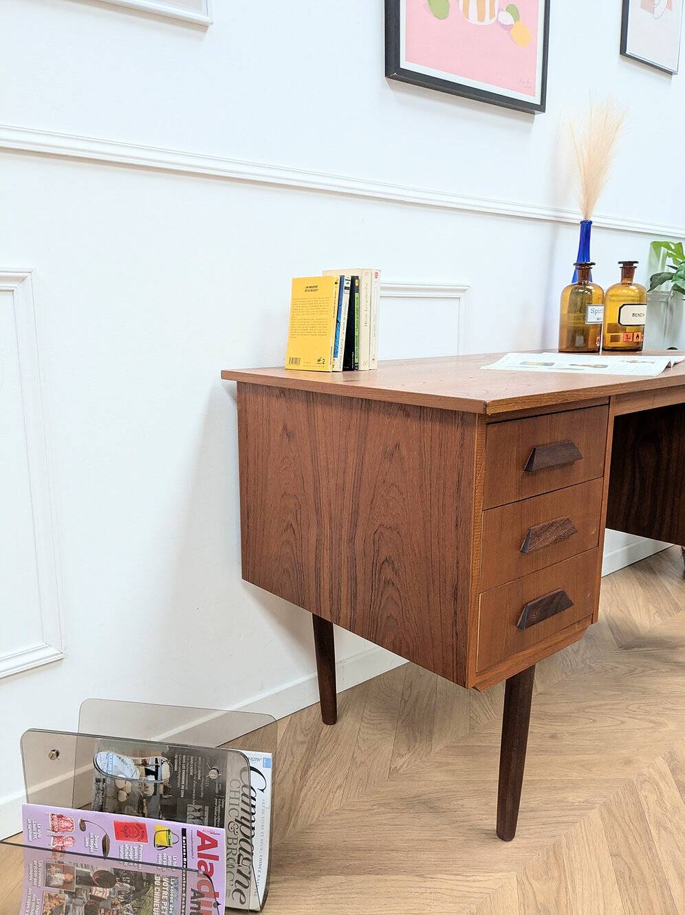 Vintage Scandinavian teak desk