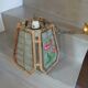 Suspension vintage rotin et nacre