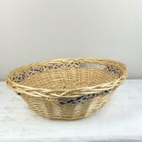 Oval wicker basket beige color