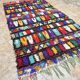 Vintage Moroccan Boujaad rug: Small abstract red Boucherouite rug.