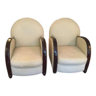 Pair armchairs 1930 art deco