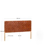 153 cm wooden and leather headboard