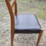 4 chaises vintage bois et skaï années 70