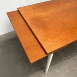 Teak mid-century table and Fanett chairs by Ilmari Tapiovaara for Asko, set of 5.