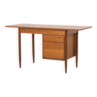 Scandinavian mid century teak desk with extension by Austvoll Møbelfabrikk,