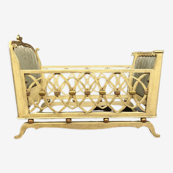 Napoleon III period cot in lacquered and gilded wood around 1880