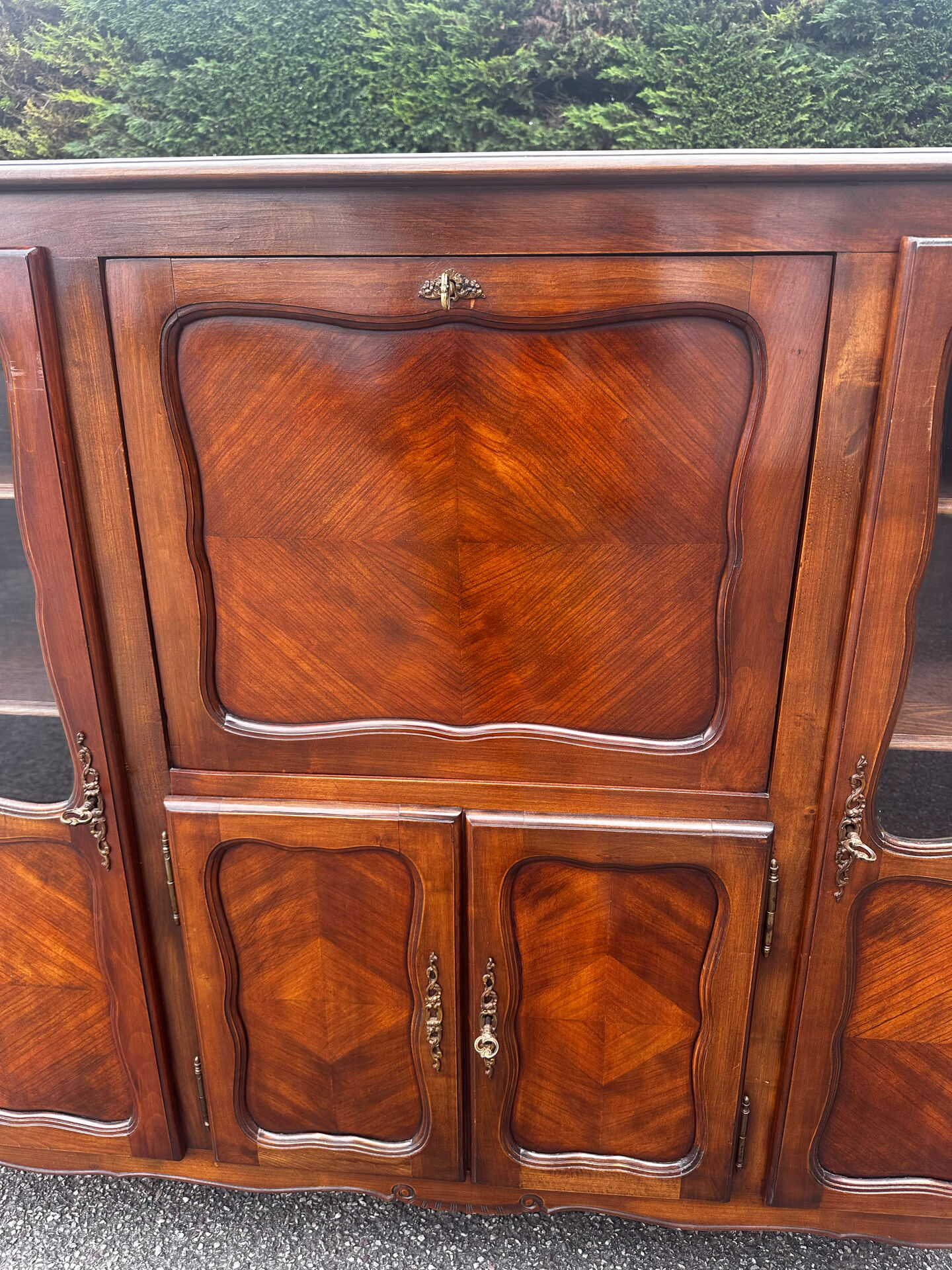 Sideboard, Louis XV style secretary in cherry wood, 1960s.