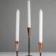 Trio of Black Iron & Copper Candlesticks — Gunnar Ander for Ystad-Metall, Sweden, 1960s