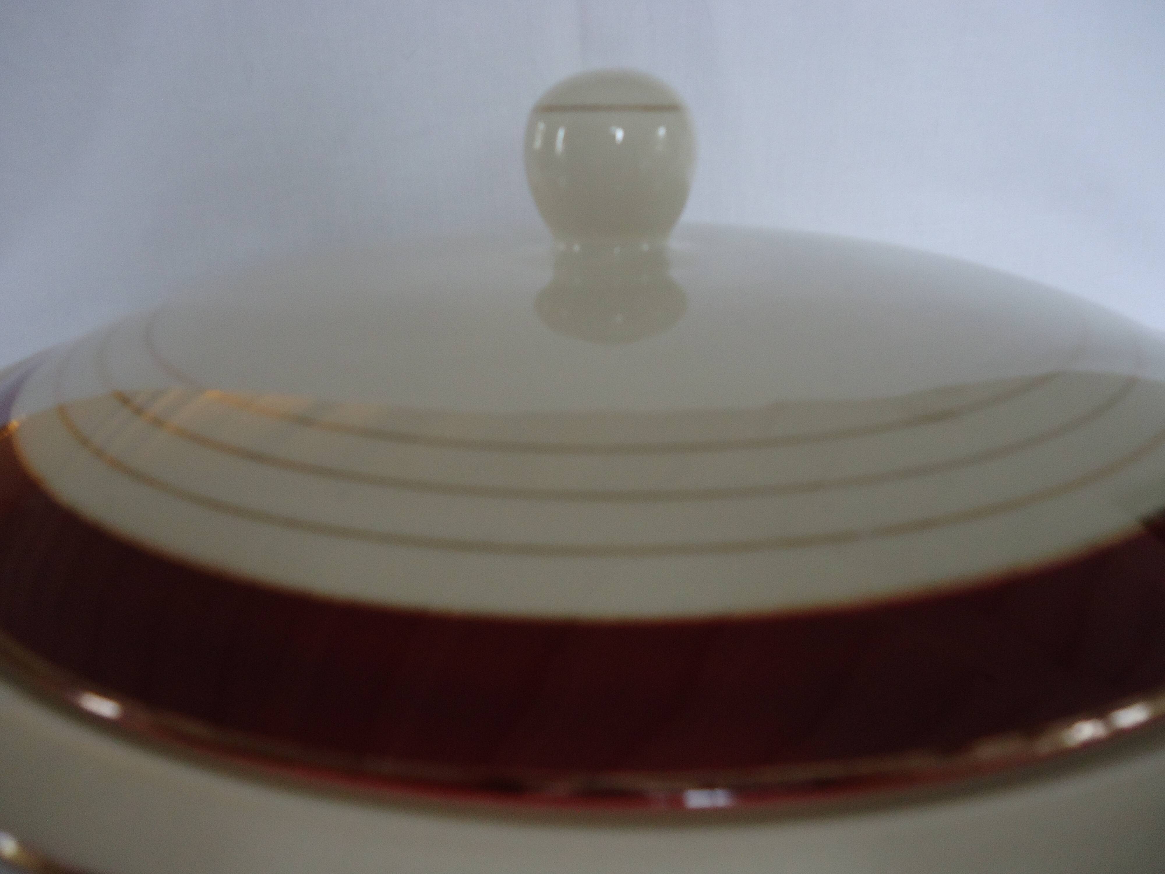 Opaque porcelain vegetable tureen/tureen from digoin sarreguemines, pasteur model