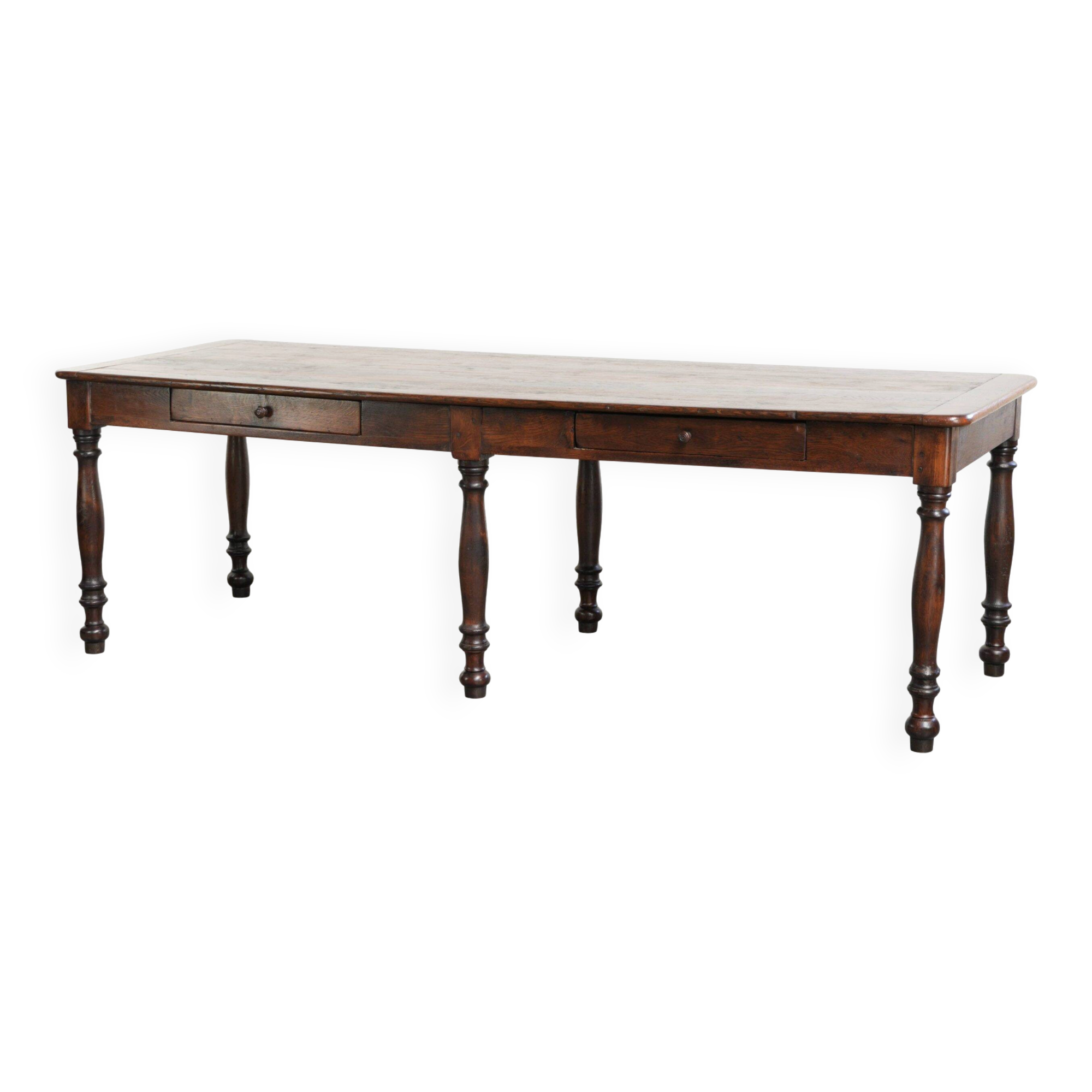 English oak early 19th century XXL farmhouse dining table