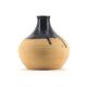Salmon pink vase with brown top, Lund Danmark