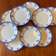 Lot of 9 dessert/starter plates Badonviller model Denise blue 1900-1905