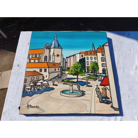 Oil on canvas by H. Rivoire "Bergerac"