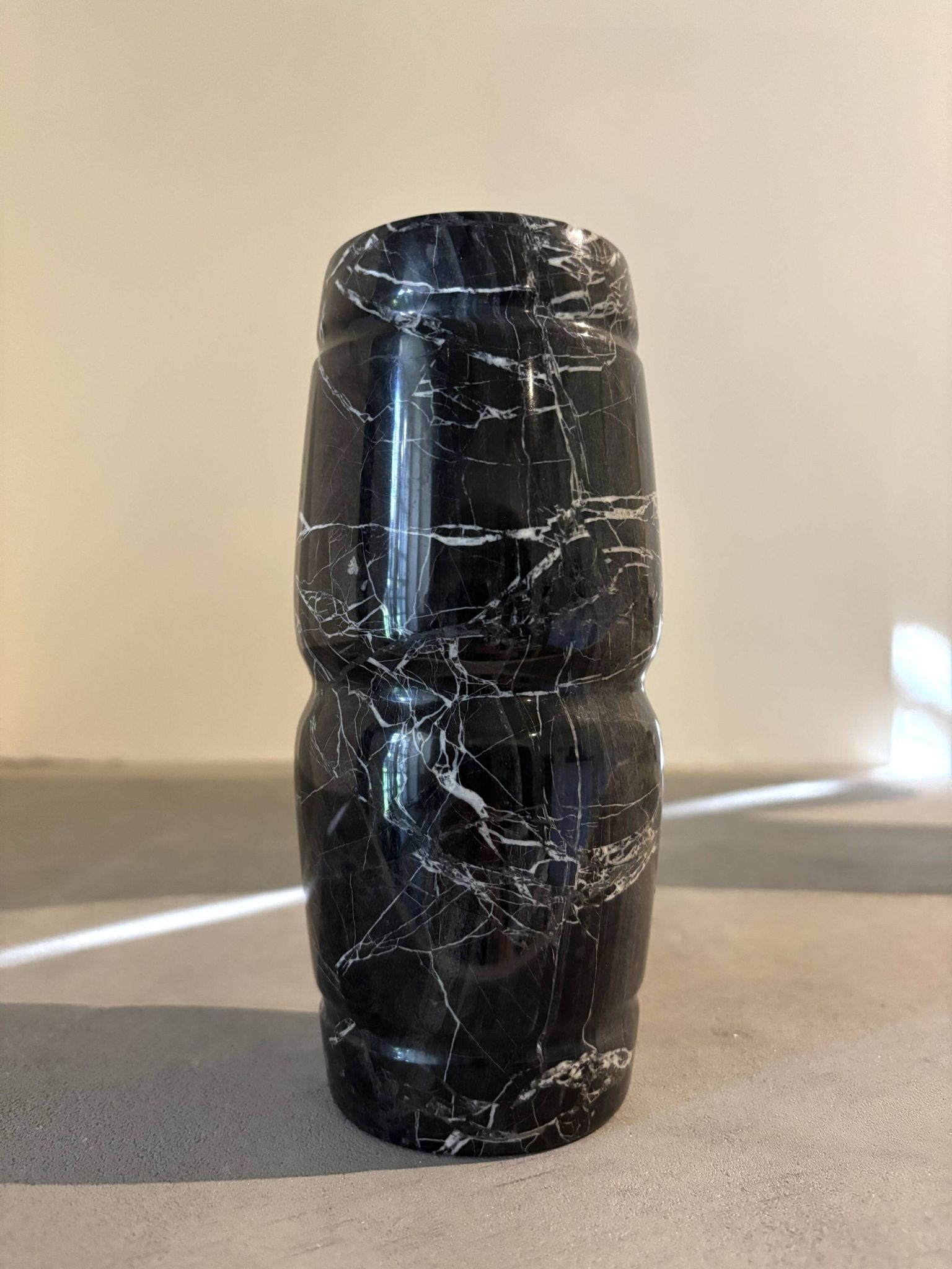 Black marble vase