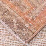 3x12 Pale Red & Brown Vintage Runner Rug, 82x336Cm