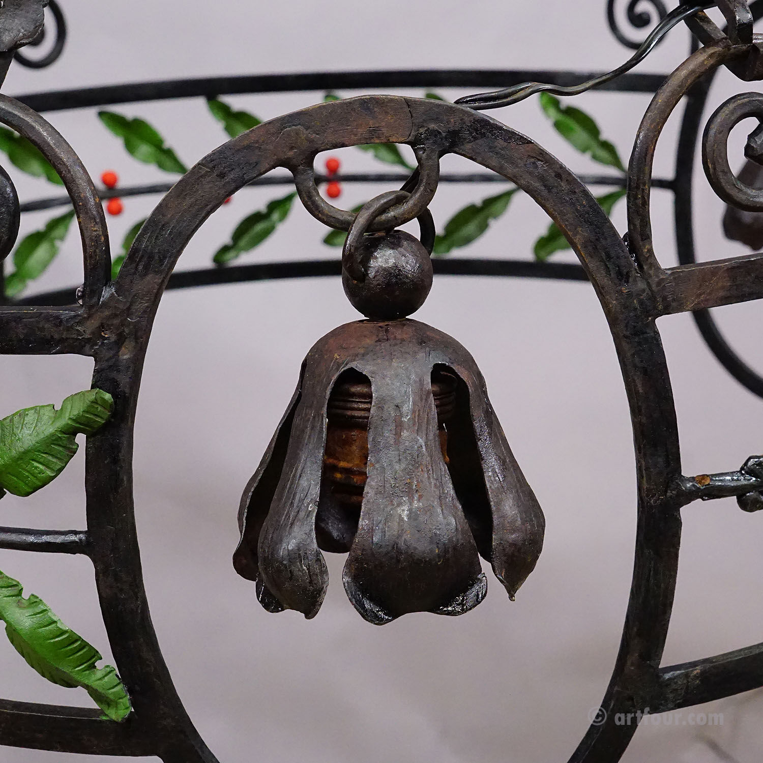 Antique wrought iron chandelier, Germany circa 1900