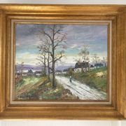 Oil Painting Canvas Country Path Landscape Nature Autumn LALLEMA