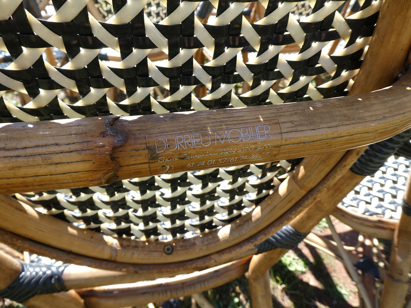 Set of 6 chairs Bistro terrace type Paris in rattan & braiding