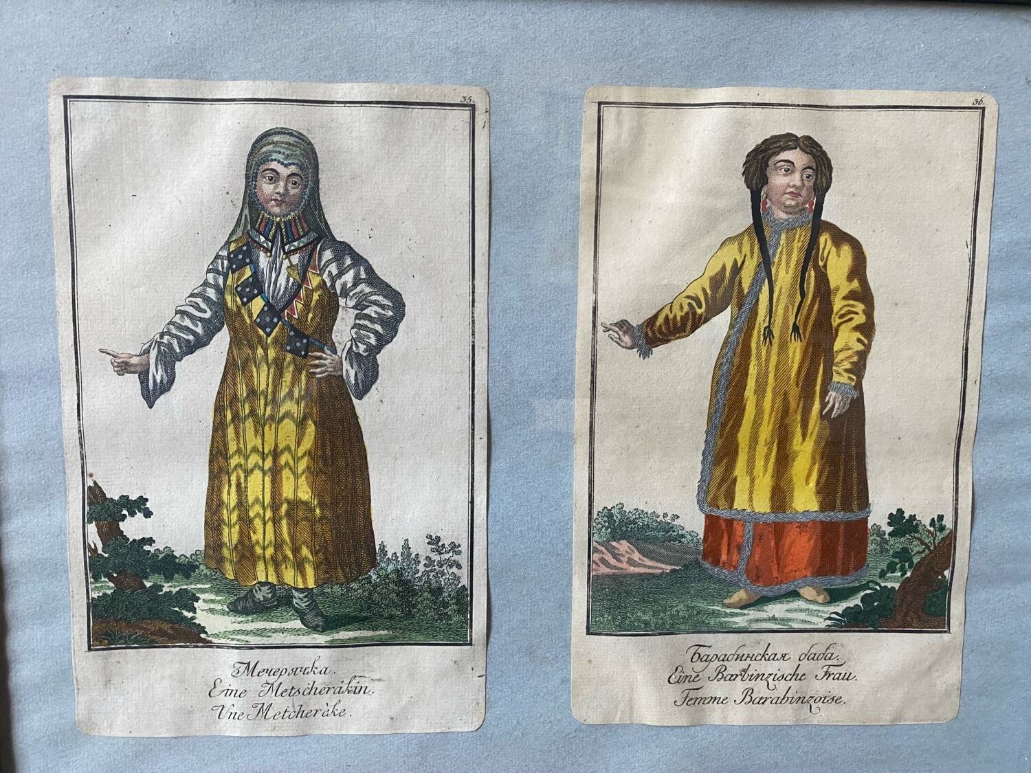 Pair Russian engravings XVIII