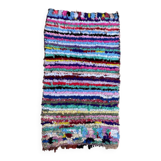 Colorful Boucherouite Moroccan rug - 100 x 183 cm