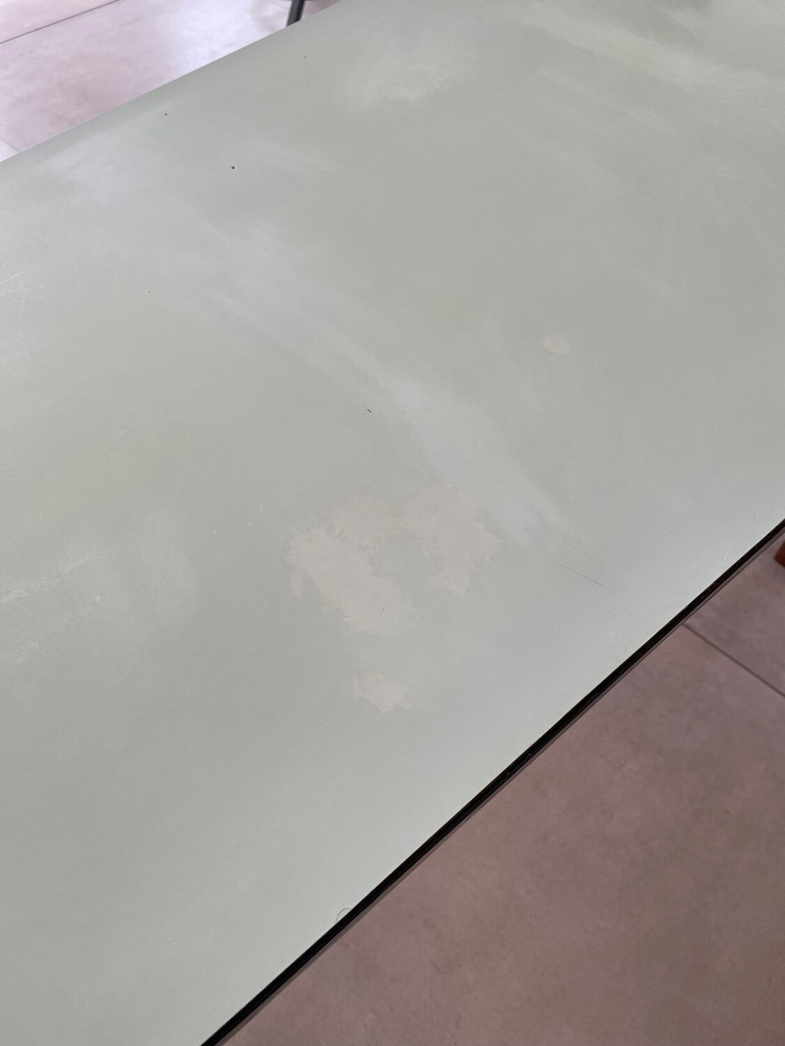 Formica and wood kitchen table