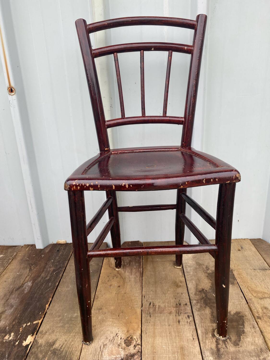 Antique Thonet style bistro chair turned wood vintage brown