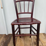 Chaise bistrot ancienne style Thonet bois tourné marron vintage
