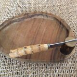 Wooden butter dish and knife