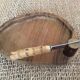 Wooden butter dish and knife