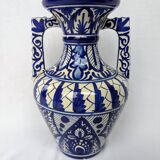 Vase amphore bleu en céramique
