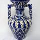 Blue ceramic amphora vase