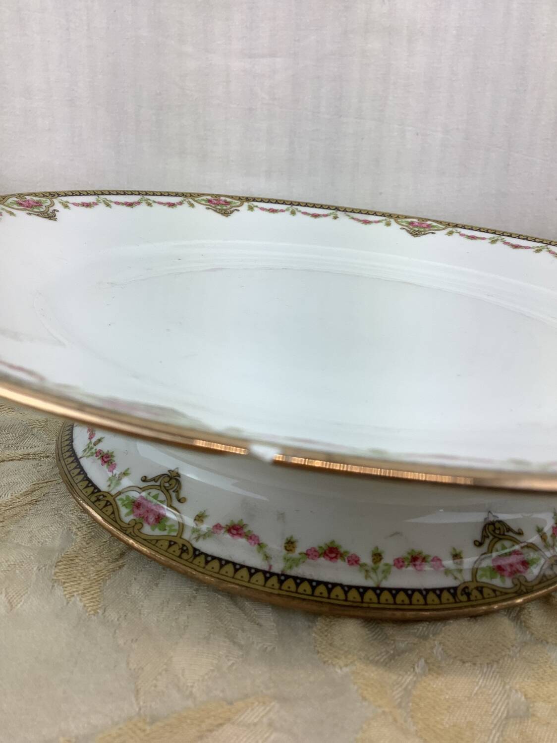 Antique Limoges porcelain fruit bowl from France