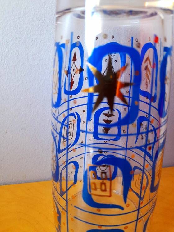 Set of 6 Screen-Printed Glasses 1960