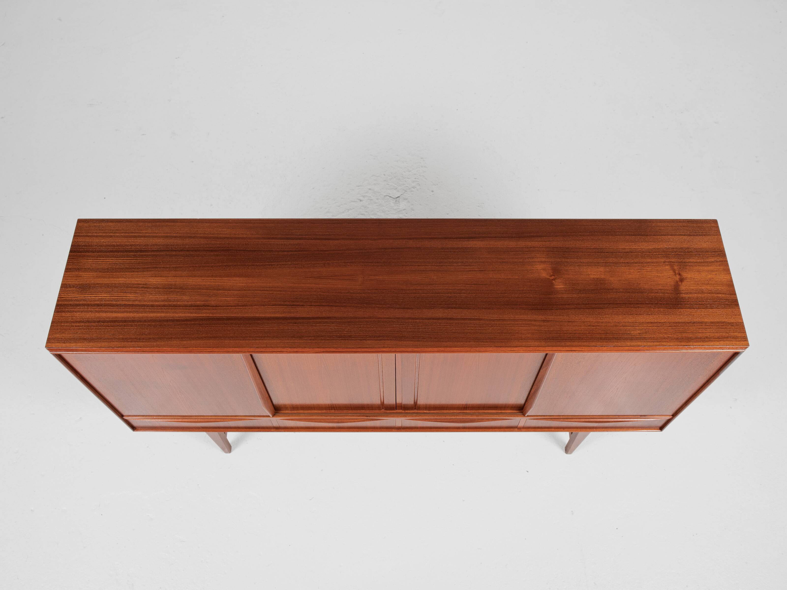 Midcentury Danish highboard in teak by E.W. Bach for Sejling Skabe 1960s - with 4 doors & 4 drawers