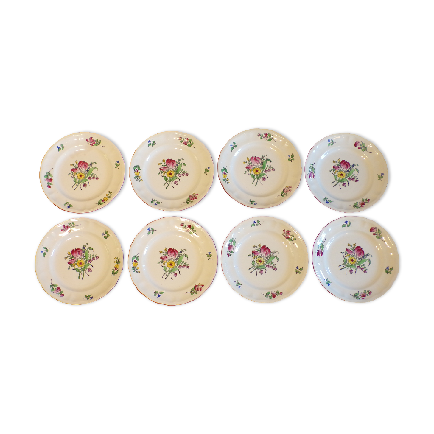 Set 8 lunéville KG Old Lamppost dessert plates
