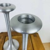 Pair of aluminium candle holders Kagla by Carl Ojerstam for Ikea
