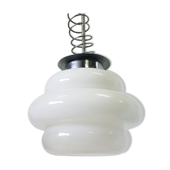 Murano glass and chrome spiral pendant lamp, 1960s
